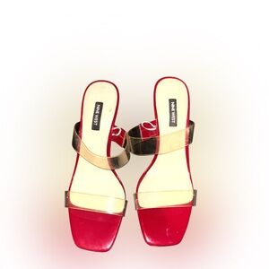 Nine West Red Sandal Heels sz 8.5